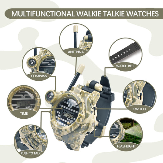 cxjoigxi walkie talkie watch camouflage side view designed for kids