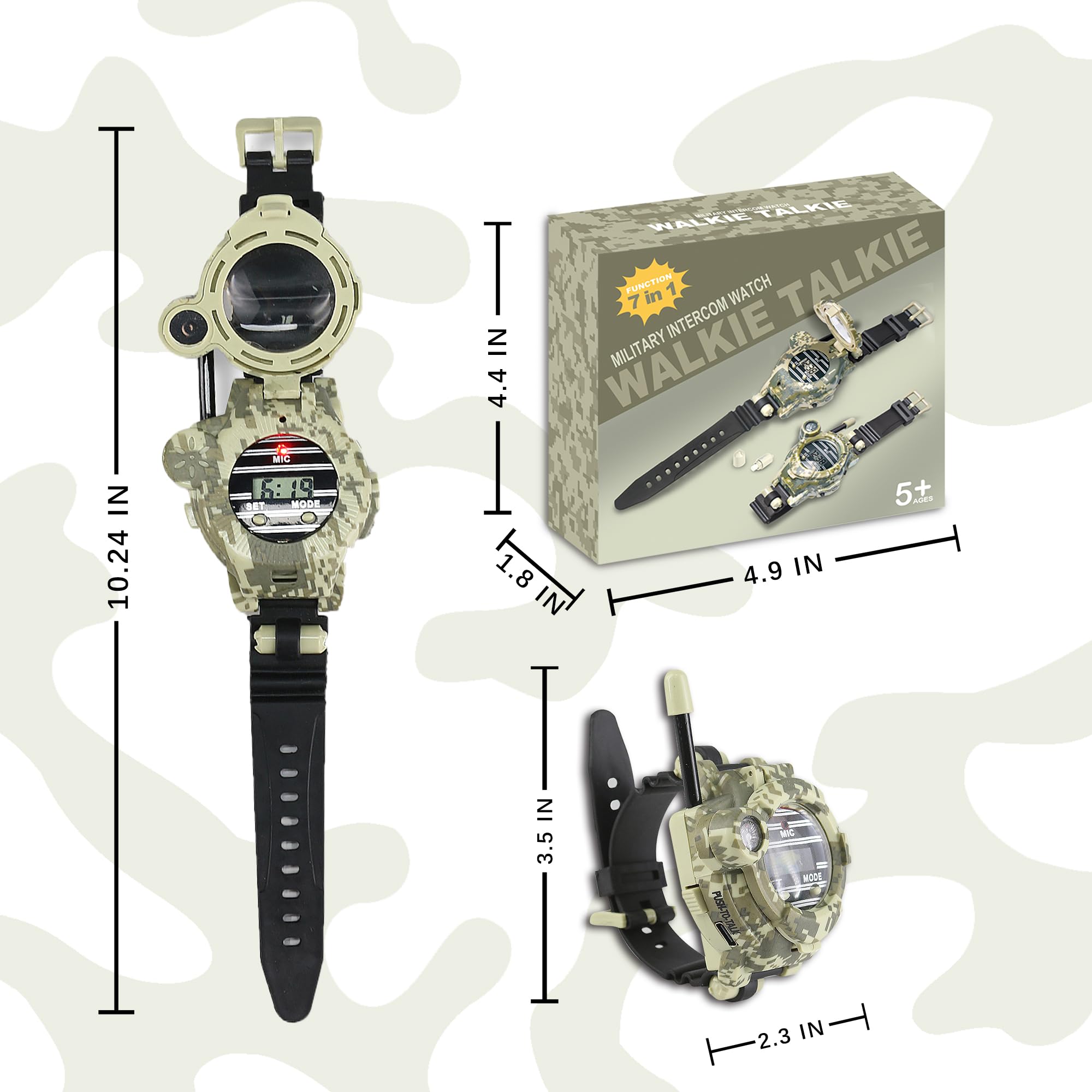 cxjoigxi walkie talkie watch compass decorative for outdoor style