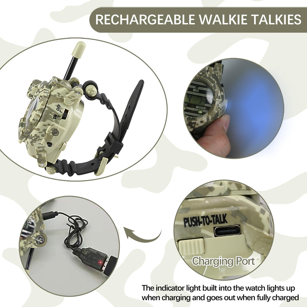 cxjoigxi walkie talkie watch display face shows time and controls