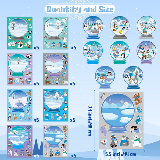 CY2SIDE DIY winter crystal ball stickers for creative character making
