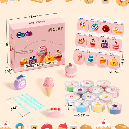 CyAJM 12-box color packaging highlighting organized compartments for mess-free art sessions.