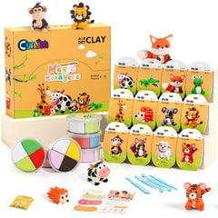 CyAJM air-dry clay kits with animal designs for creative family art time.
