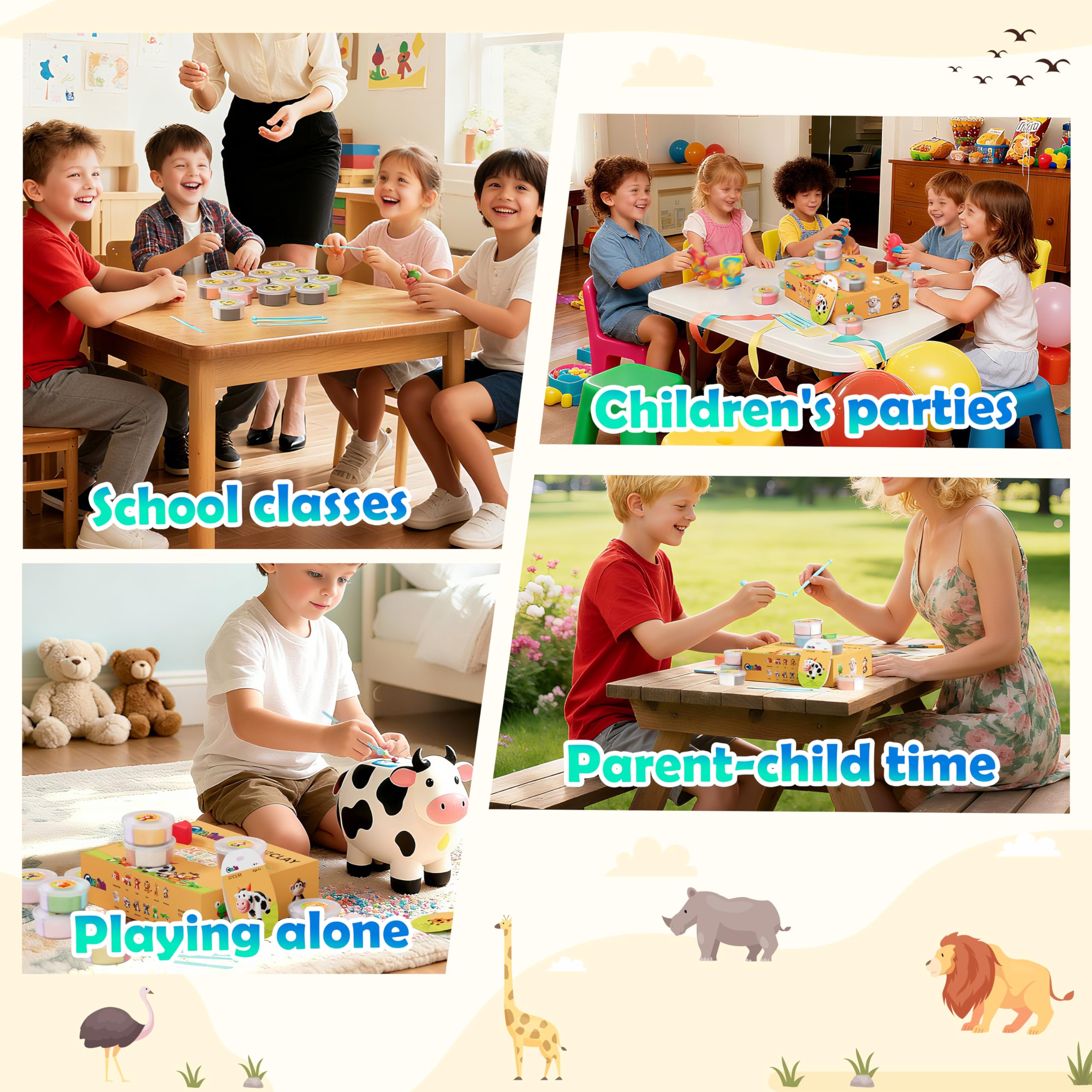 CyAJM soft non-sticky clay texture is easy to shape.