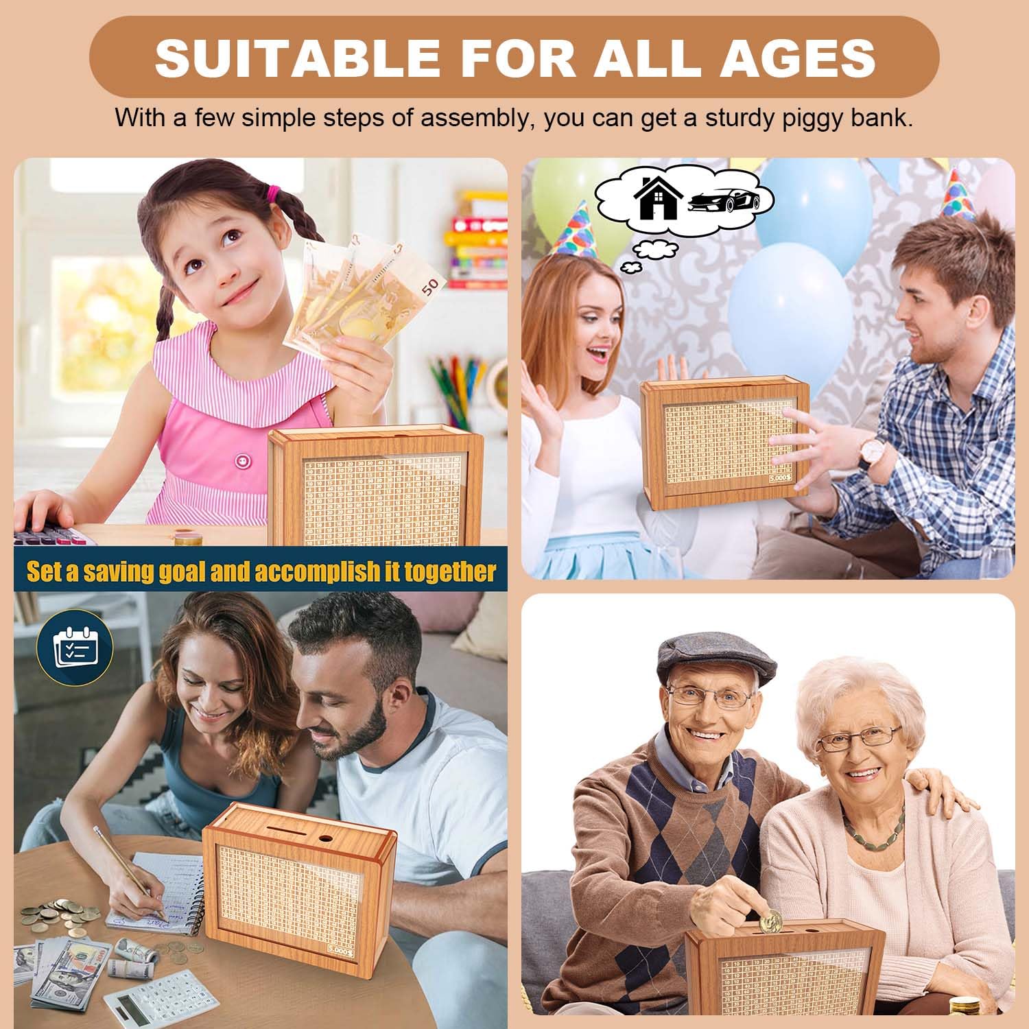 CYANLUX piggy bank for kids promotes early saving habits
