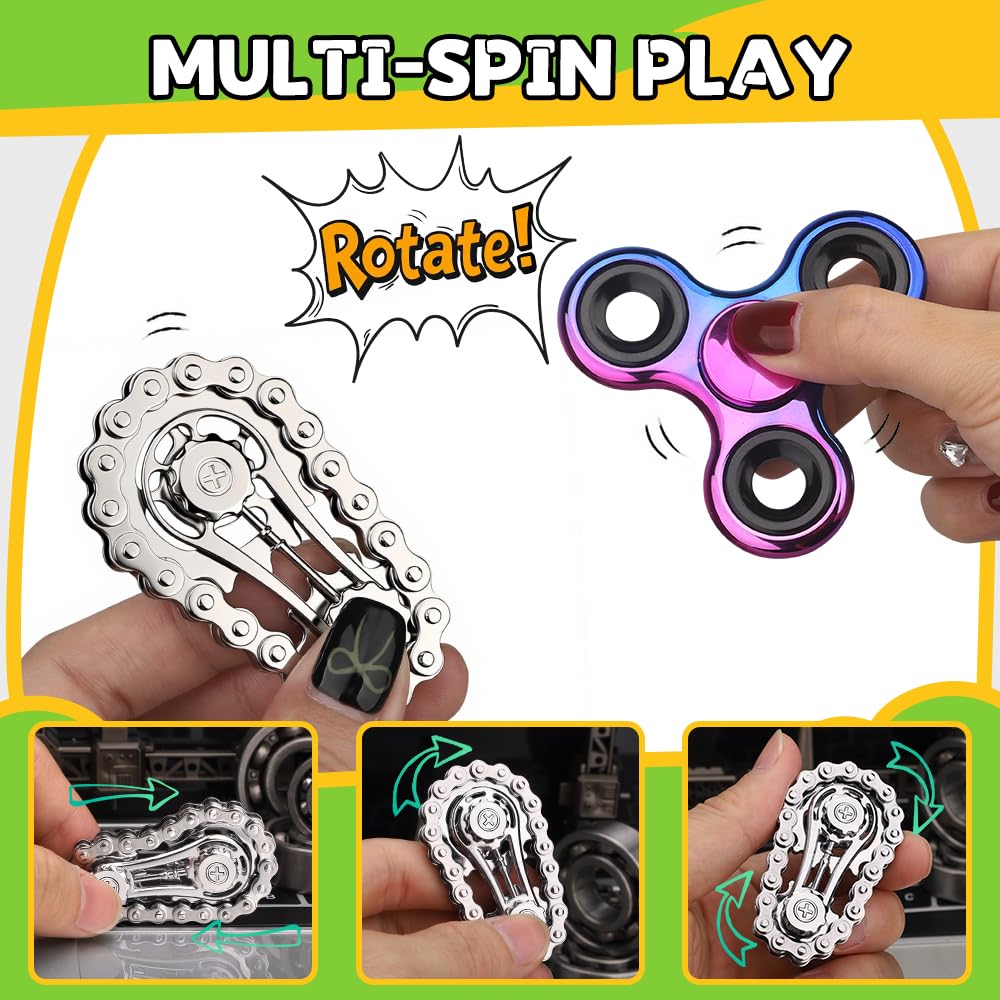 Cybemaga fidget chain enables varied fidgeting and fine motor play.