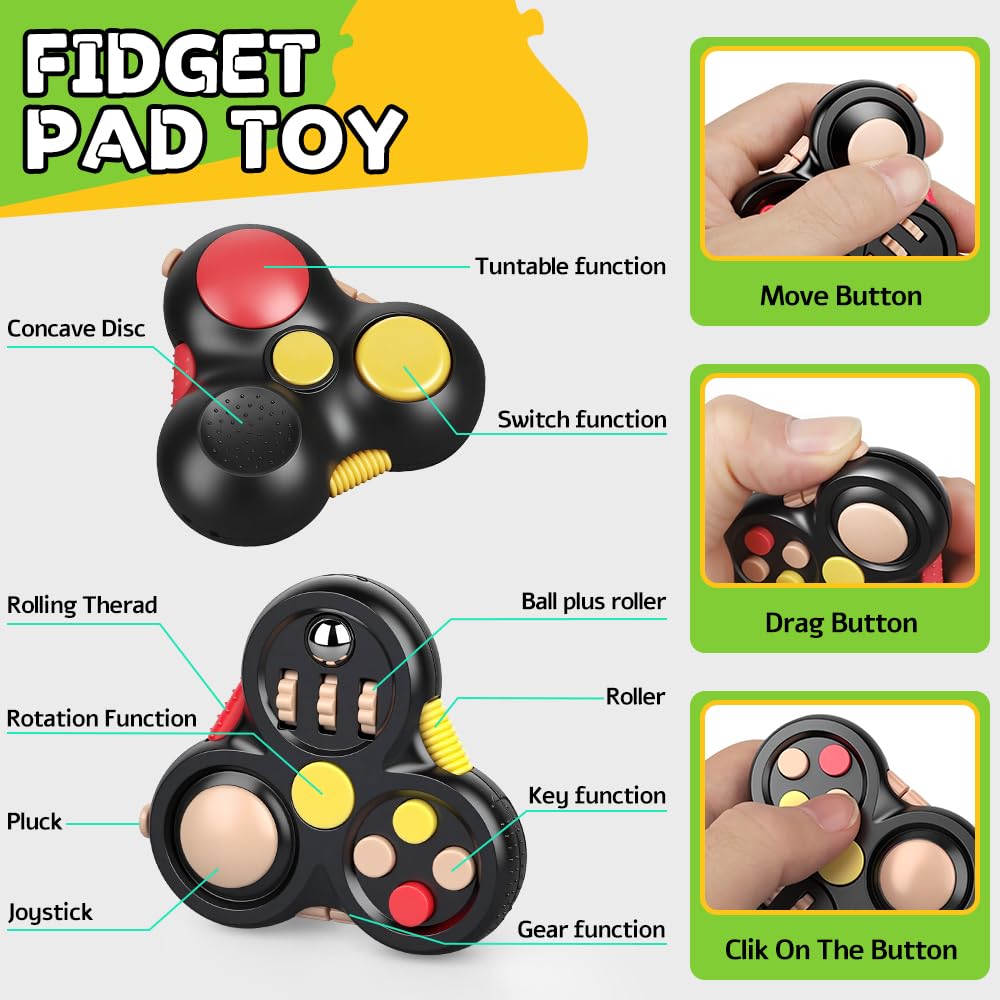 Cybemaga fidget pad features textured surfaces for mindfulness on the go.
