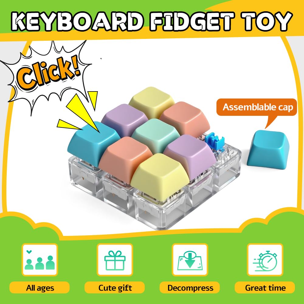 Cybemaga keyboard clicker toy boosts desk engagement and sensory work.