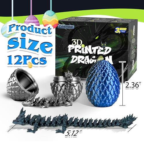 Cybermaker 3D-printed dragon inside each egg invites imaginative play and display.