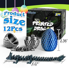 Cybermaker 3D-printed dragon inside each egg invites imaginative play and display.