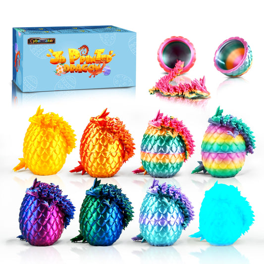 Cybermaker dragon egg 8pc set with vibrant colors for display