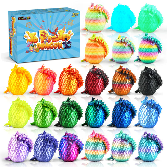 Cybermaker dragon egg with vibrant colors for a striking desk display.