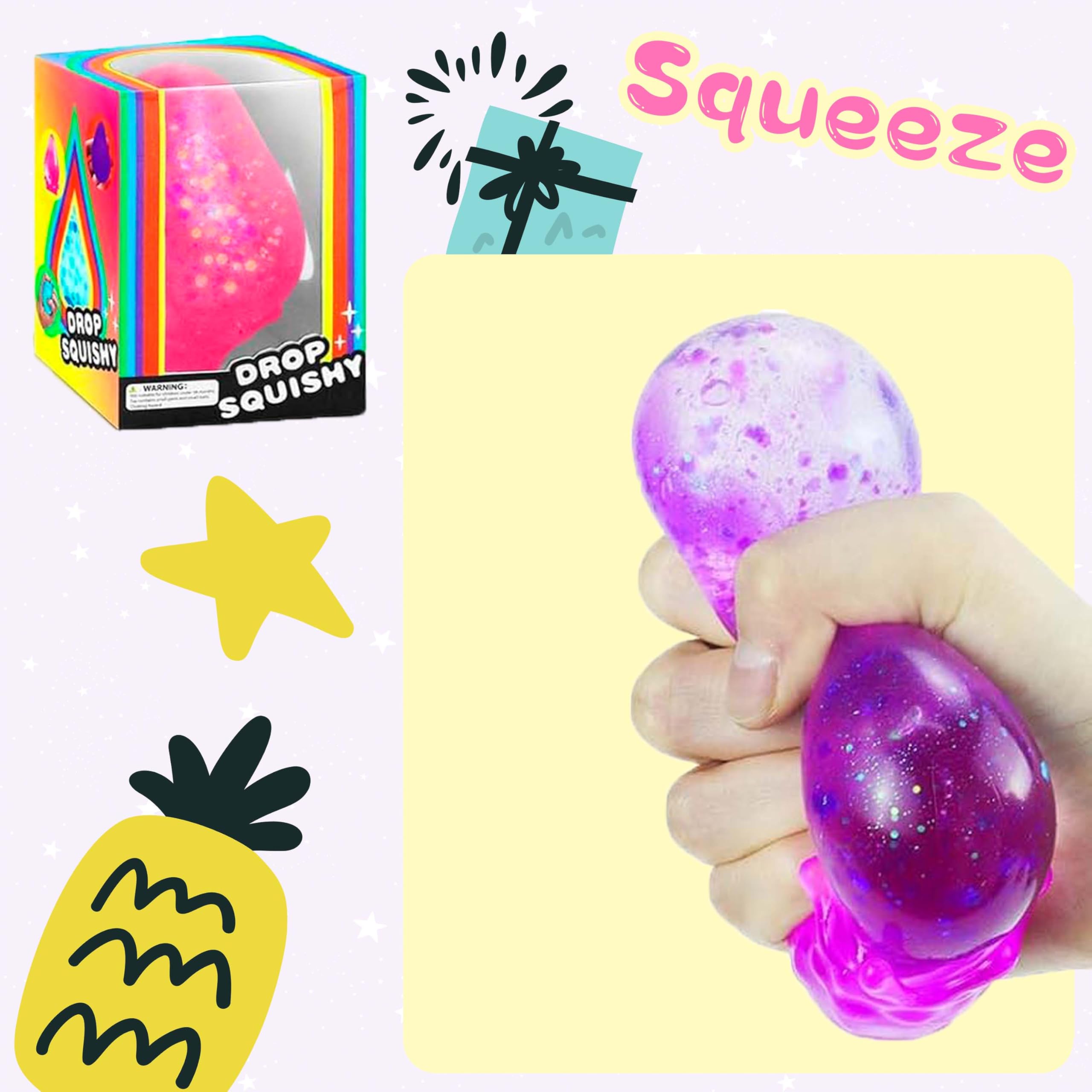 Ergonomic droplet with grooved grip enhances hand exercises and calm, on the go