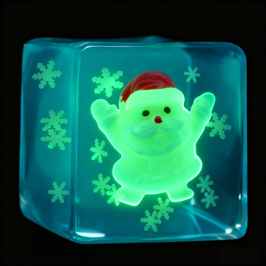 CYICTOY glow-in-the-dark Santa cube lights up dark desks for playful focus after hours.