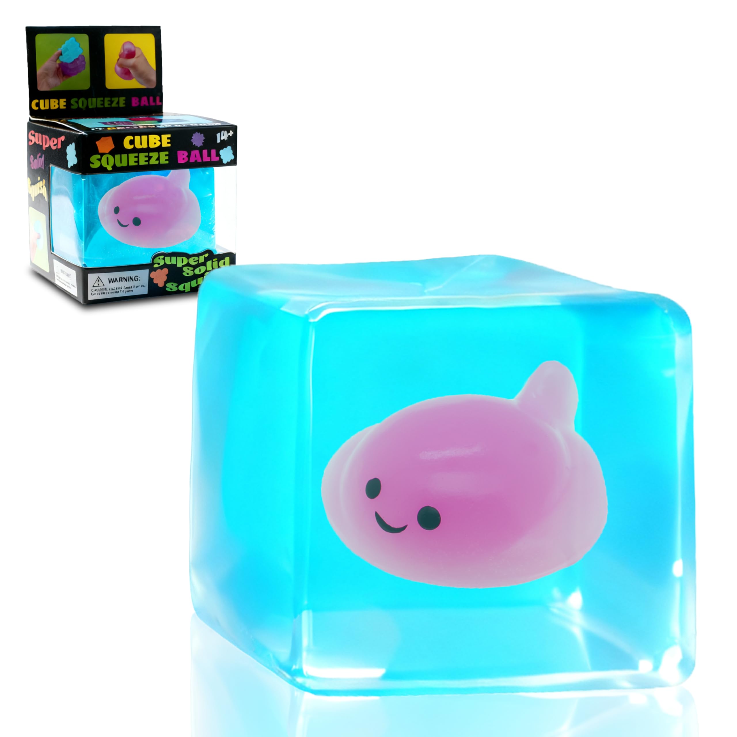 CYICTOY Stress Cube with glow blobfish inside for engaging sensory play at night.