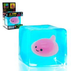 CYICTOY Stress Cube with glow blobfish inside for engaging sensory play at night.