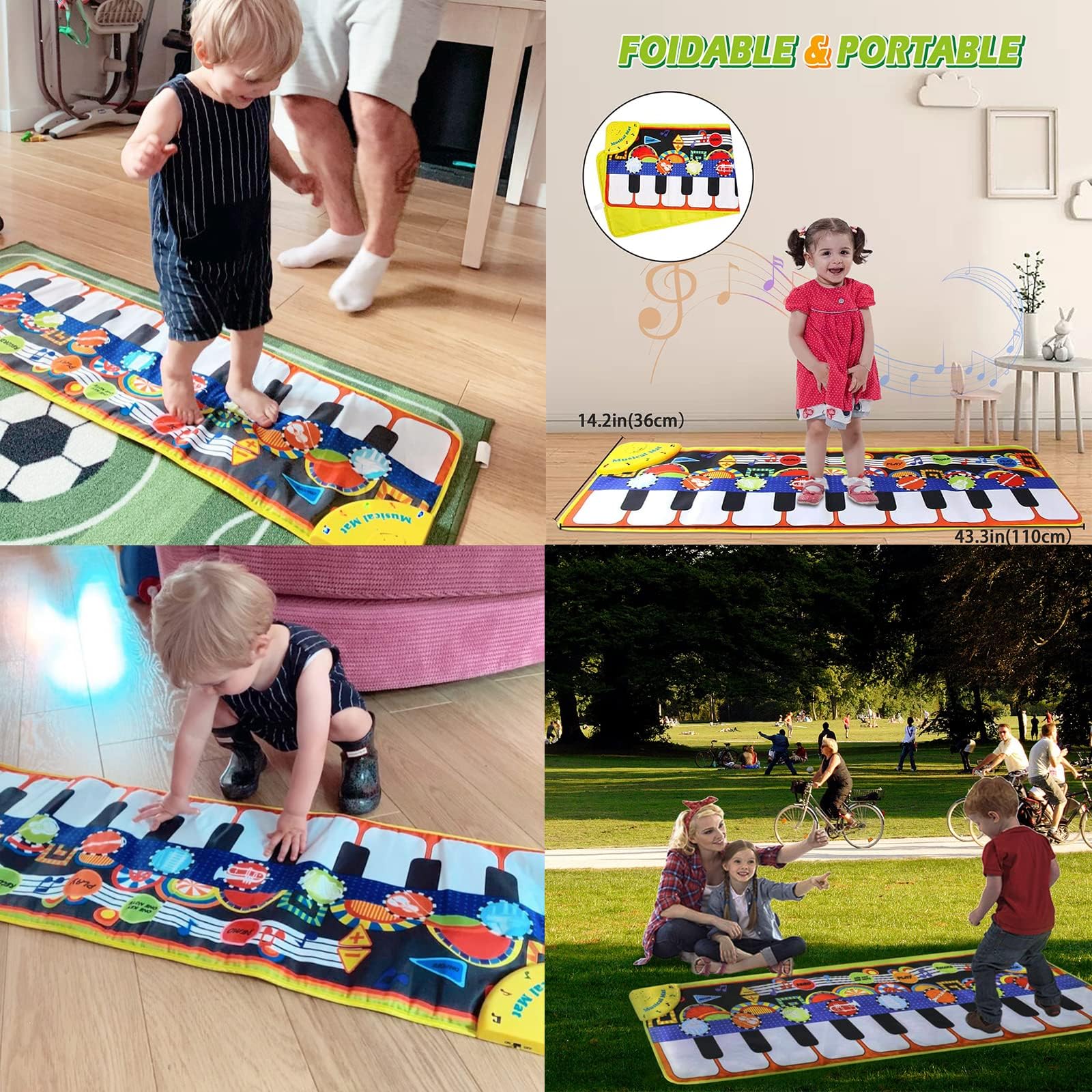 Cyiecw Piano Mat folded for compact storage and portability