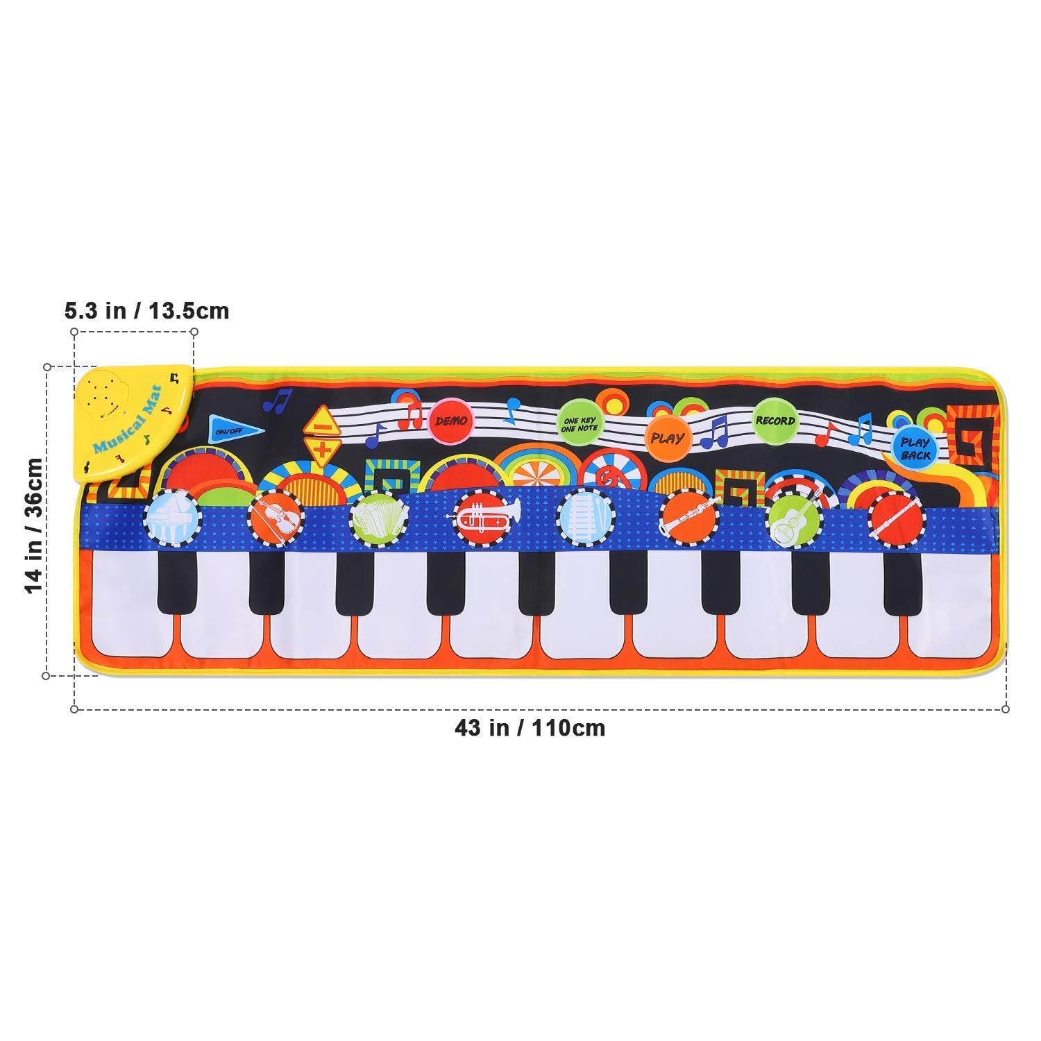 Cyiecw Piano Mat size 110x36cm offers spacious play area