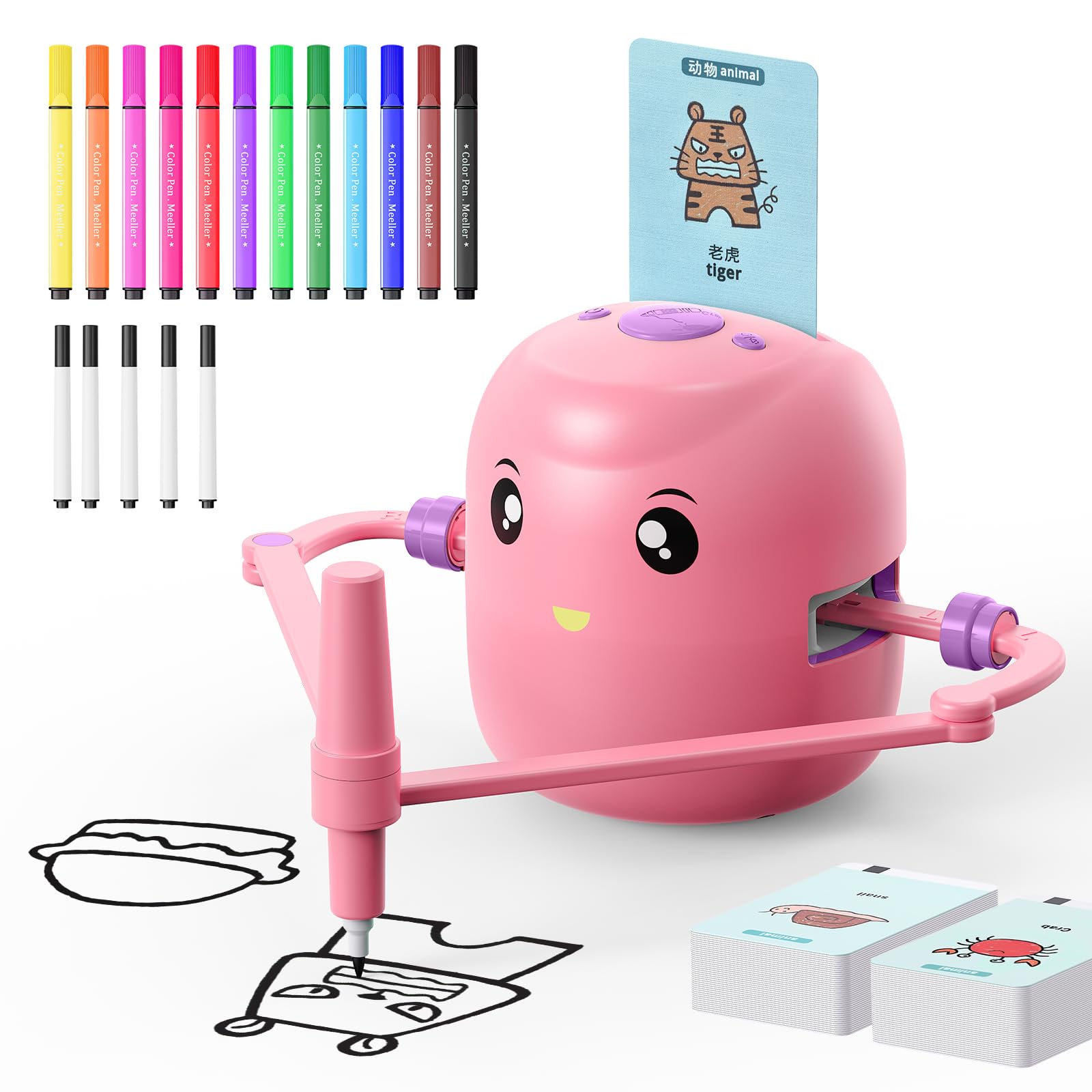 CYJBE drawing robot pink kid creating art boosts creativity and coordination.