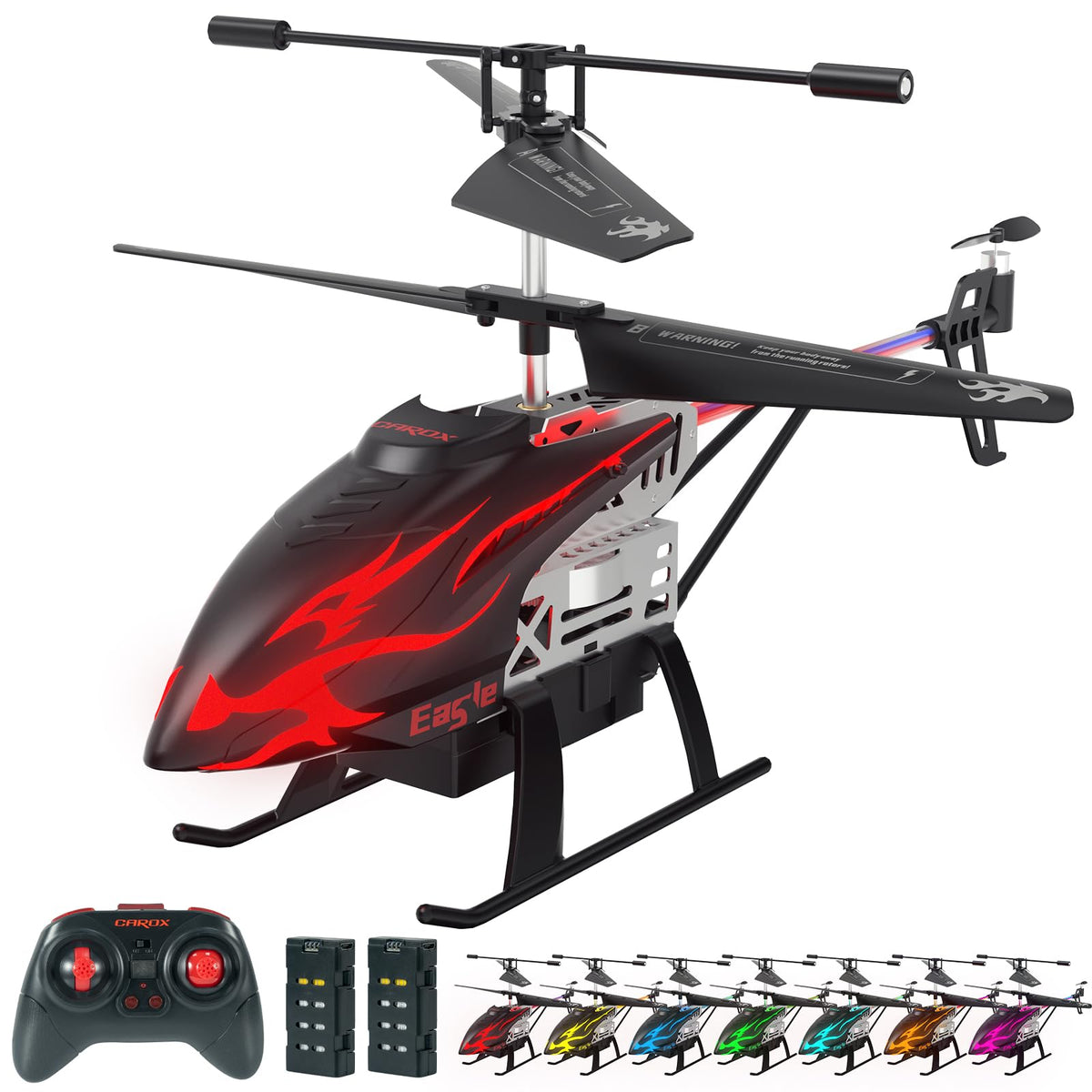 cylion remote control helicopter with vibrant LED lights for indoor play.