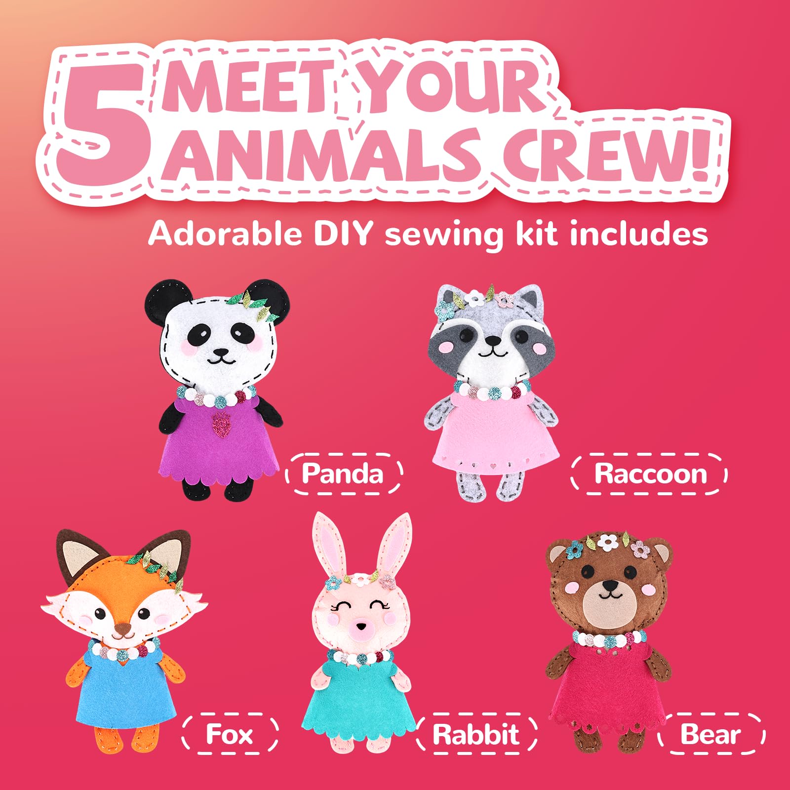 Cymbana Fox buddy sewing kit for easy beginner sewing activities