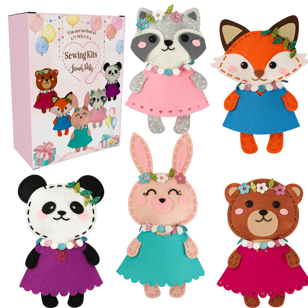 Cymbana Panda buddy sewing kit with soft felt and kid-safe tools for beginners