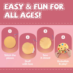 Cymbana Kids Sewing Kit popsicle project with soft fabrics and safe tools.