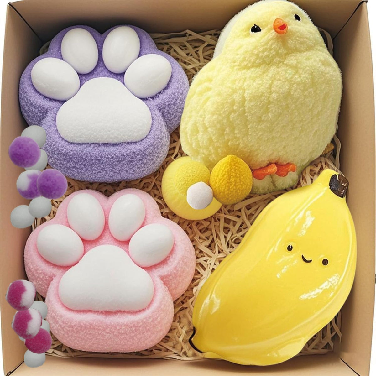 CYMME Mega Chick squishy for calm desk fidget and stress relief.