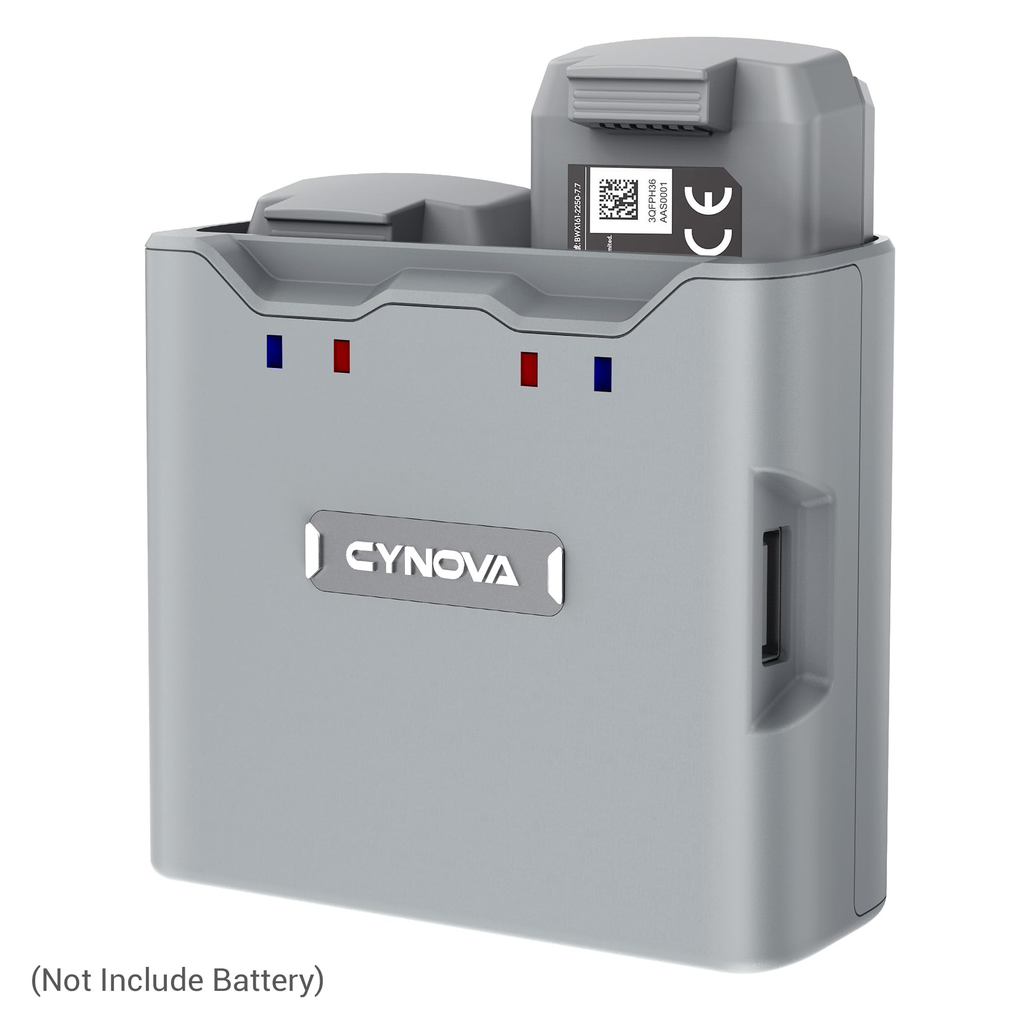CYNOVA DJI Mini 4K Battery Charger back view with dual battery ports.
