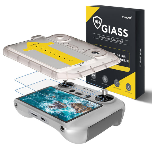 CYNOVA DJI RC2 screen protector with auto-alignment for bubble-free installation