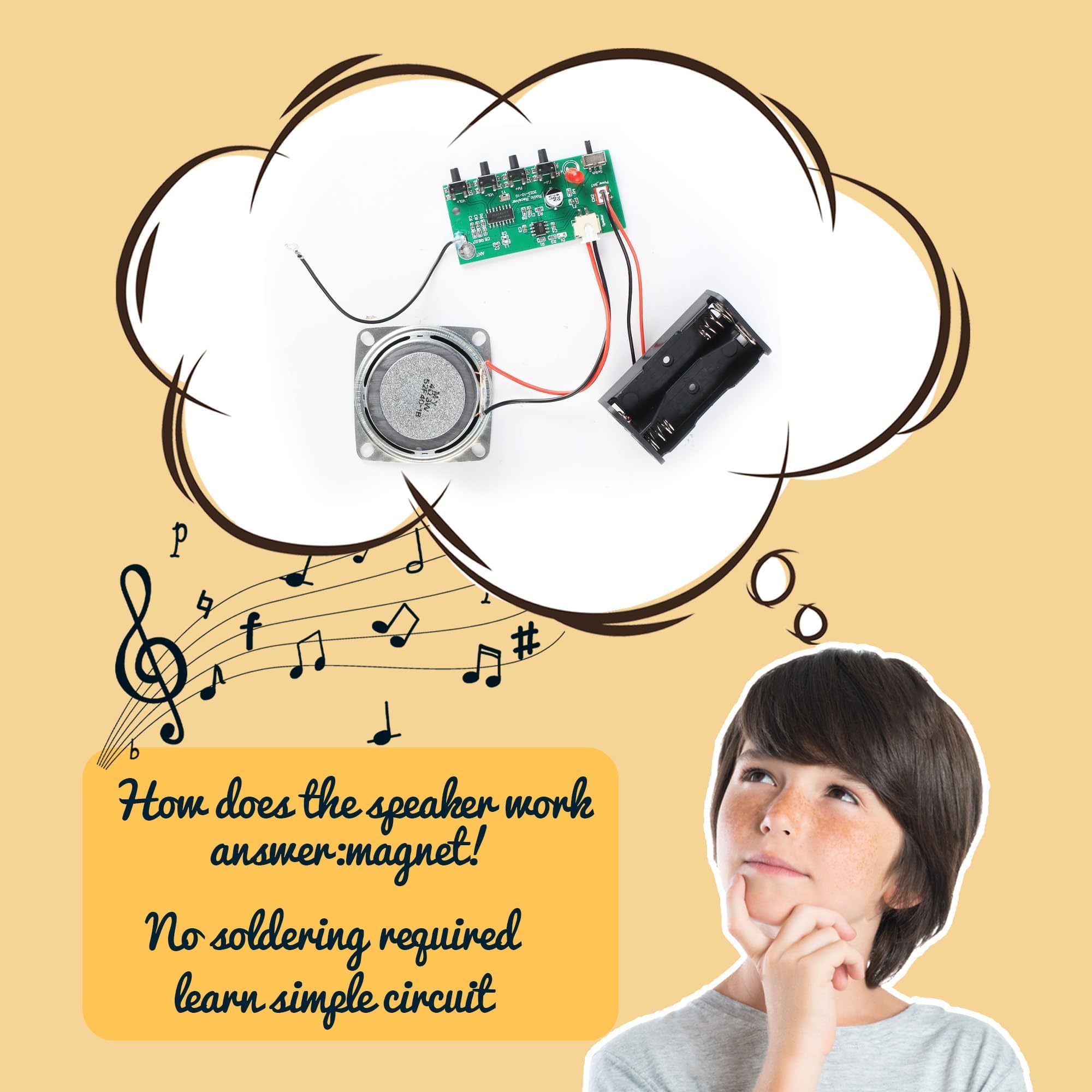 Kid adjusts antenna extension during a hands on radio project