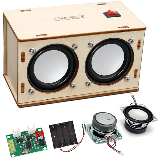 CYOEST Bluetooth speaker kit: assembly steps for beginner-friendly electronics learning.