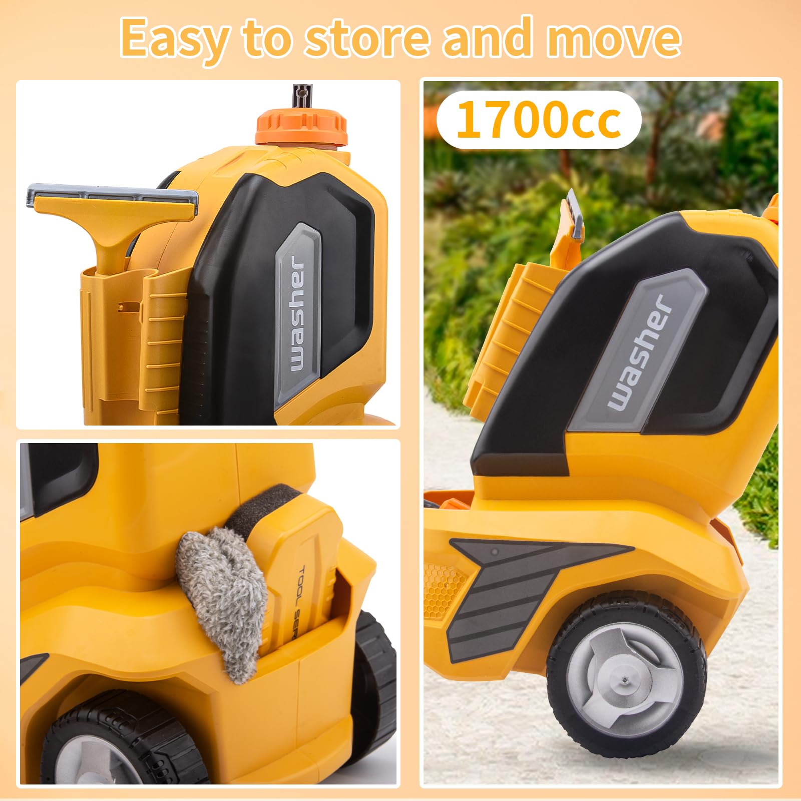CZOALX 1700cc water tank enables longer play between refills.