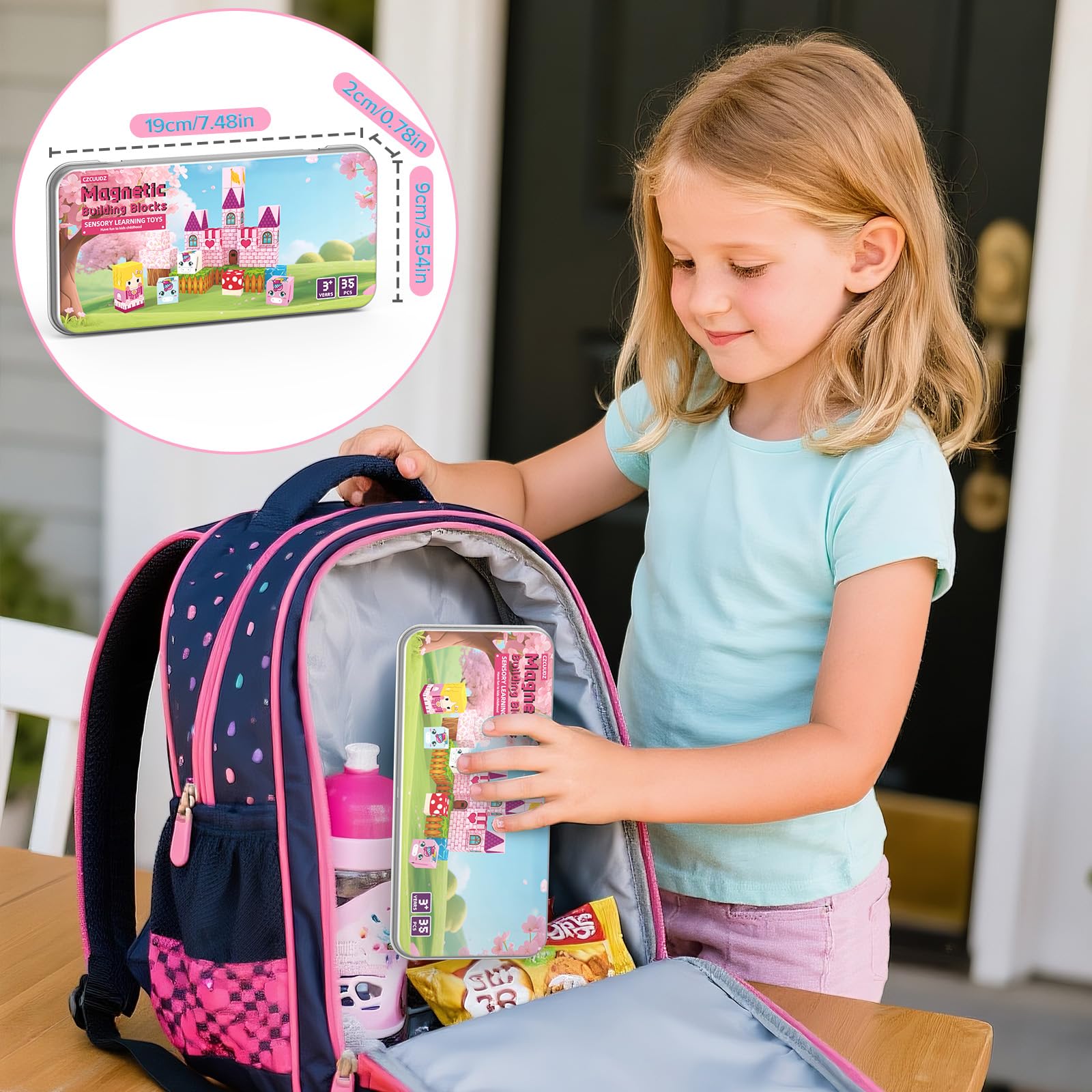 CZCUUDZ Mini Magnetic Blocks portable building kit supports family travel fun.