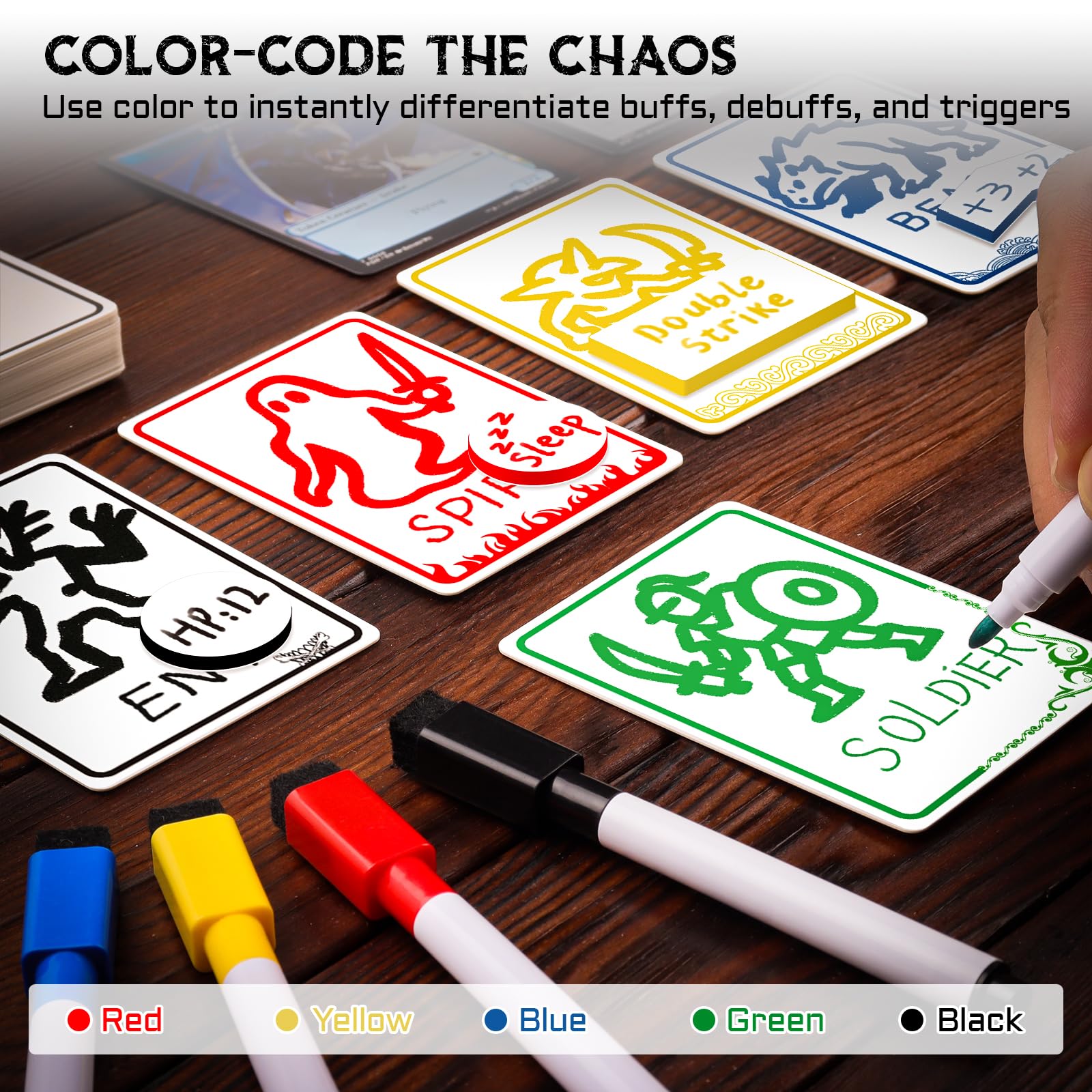 CZYY acrylic counters and tags with clear readability during matches