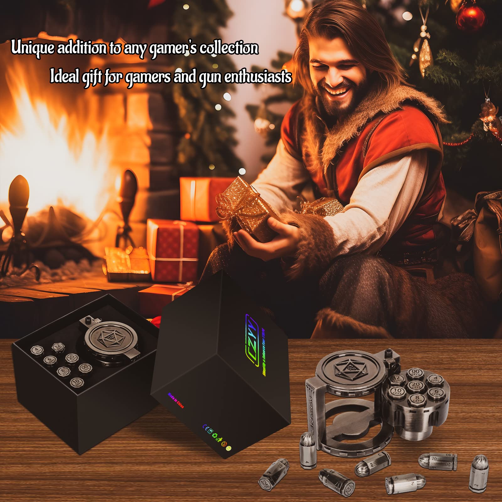 CZYY silver bullet dice set adds cyberpunk flair to gameplay.