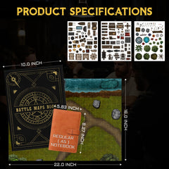 CZYY DND Battle Map Book includes 100+ decals for quick obstacle and loot placement