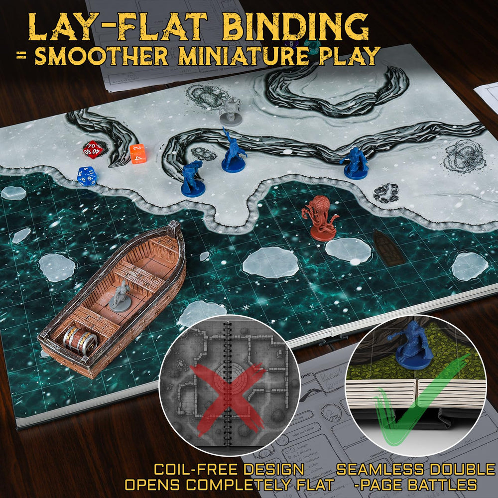 CZYY DND Battle Map Book offers 22x16 layout on open pages for expansive maps