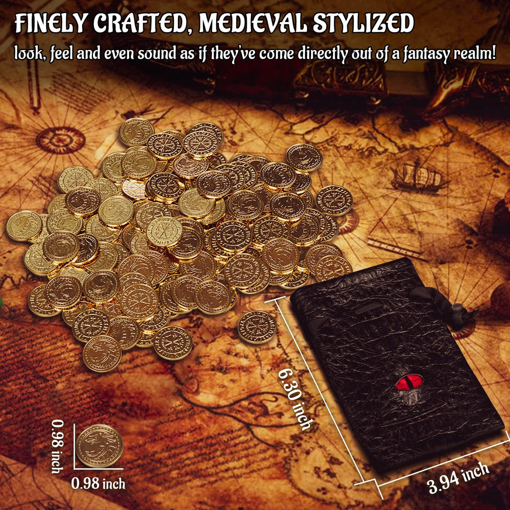CZYY DND Fantasy Coins stack reveals antique finish and textured surfaces.