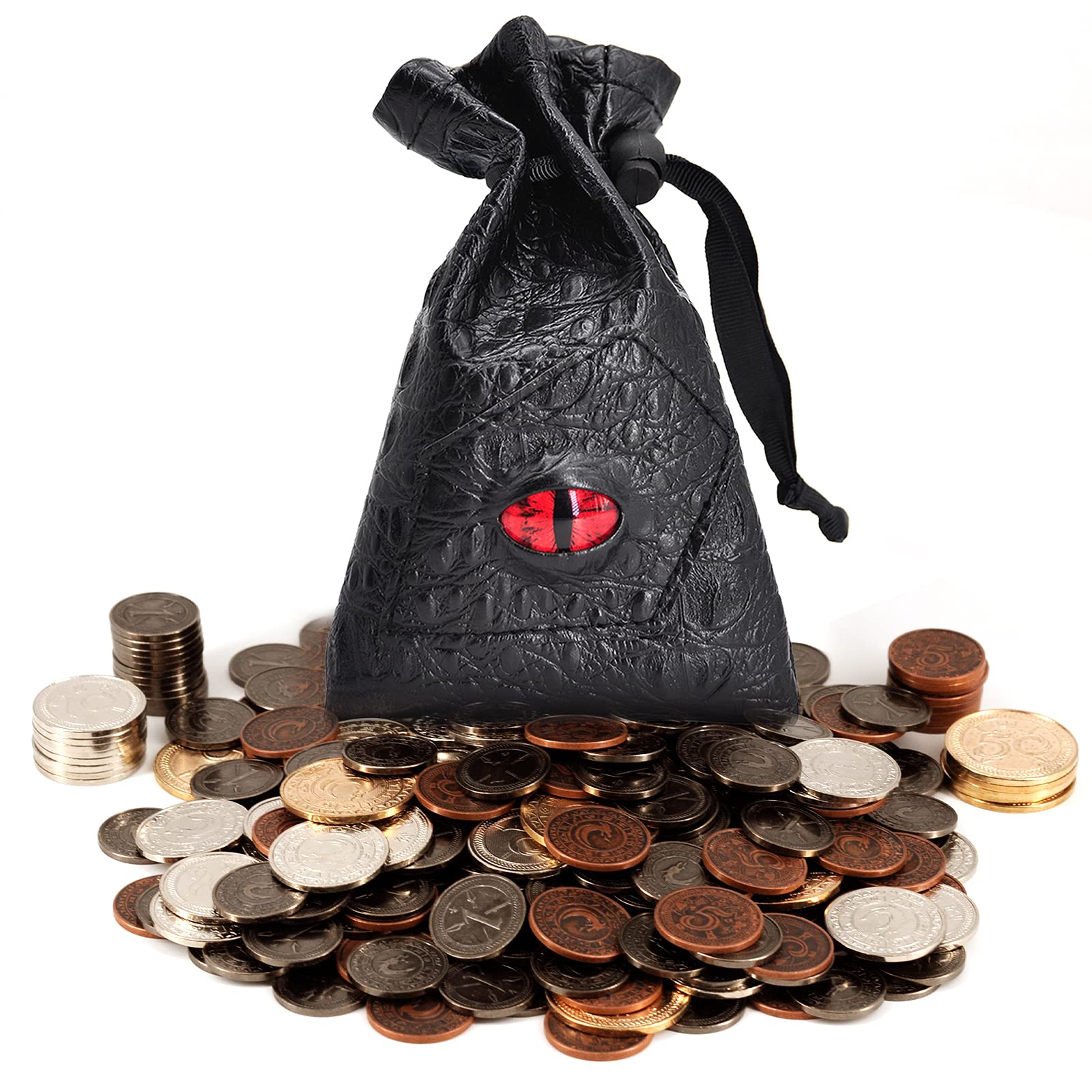 CZYY DND metal coins with leather pouch for authentic tabletop currency and immersion