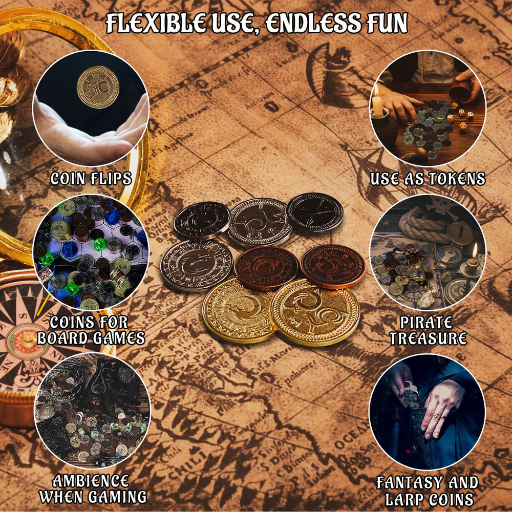 CZYY DND metal coins showing denominations for clear in-game accounting