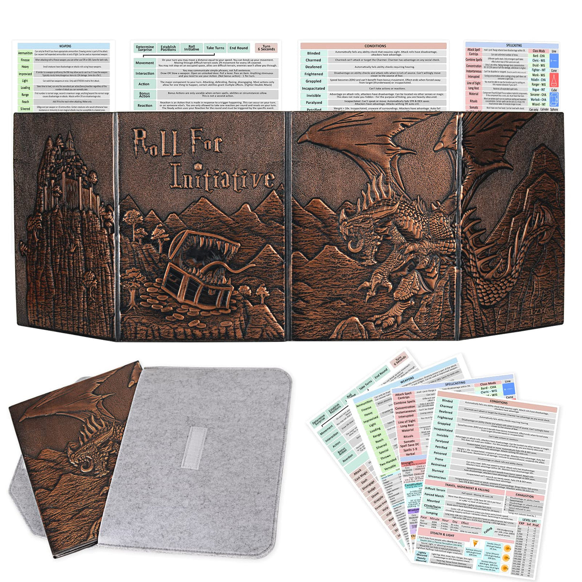 CZYY DND screen with dragon embossed cover for immersive sessions