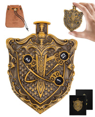 CZYY MinZerTRPG shield dice shell showing durable zinc alloy and fantasy motifs.