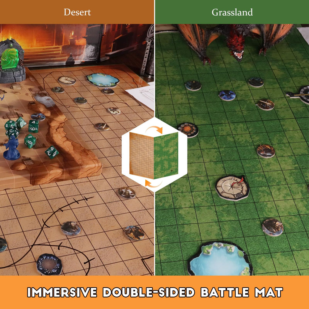 CZYY two-sided battle map featuring grassland and desert terrains.