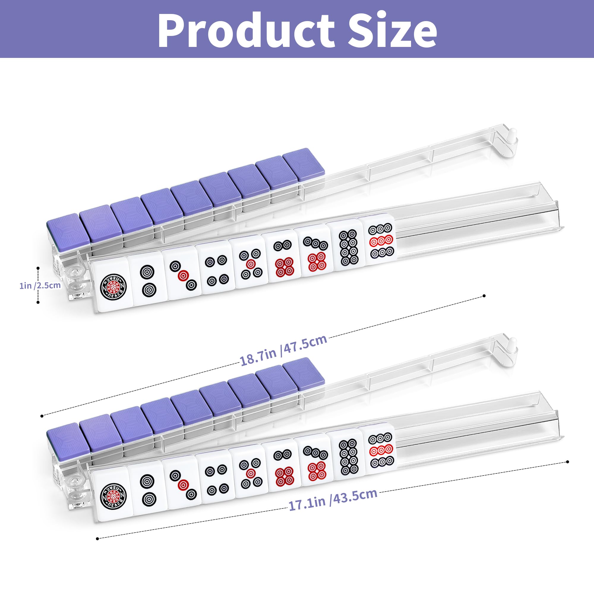 czzwak crystal-clear mahjong rack 4pc showing premium tile visibility