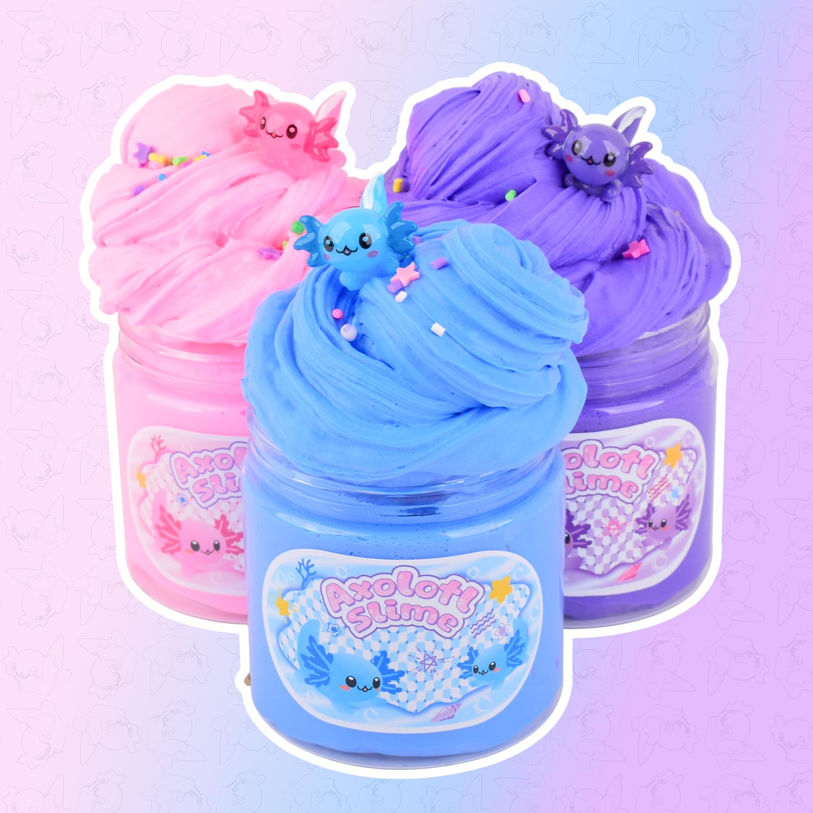 D'ALBA Axolotl Butter Slime airtight storage lid preserves texture.