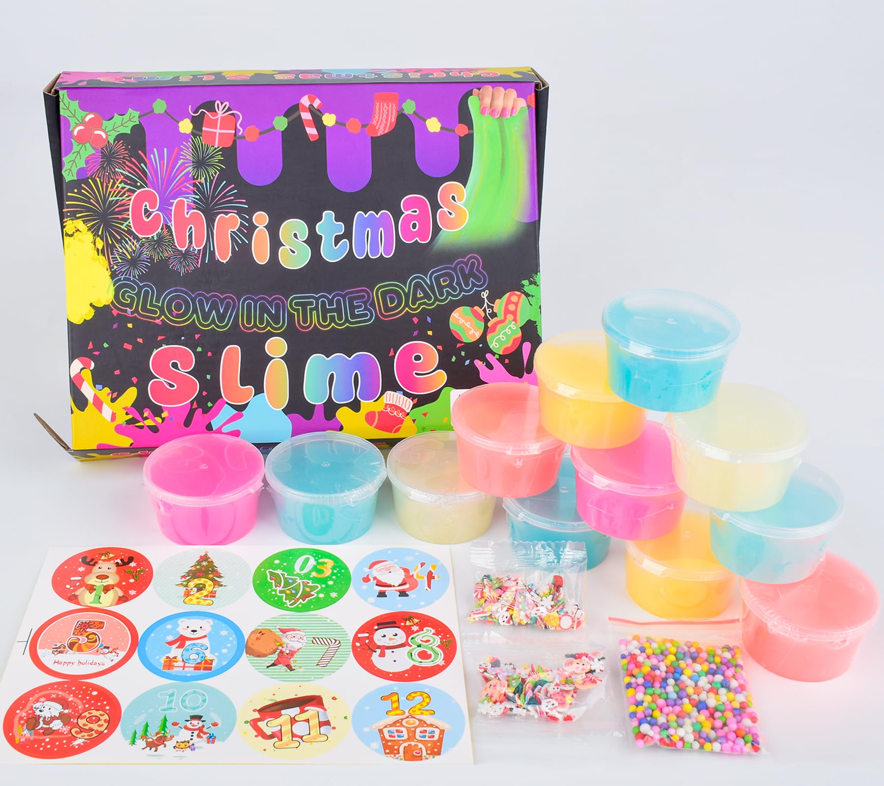 D'ALBA Galaxy Slime Kit neon colors ready for colorful slime art