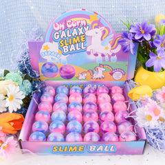 D'ALBA Unicorn Galaxy slime ball closeup texture - satisfying squish without mess