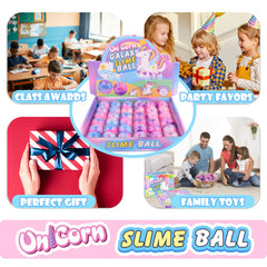 D'ALBA Unicorn Galaxy slime ball party pack - perfect party favors and goodie bag fillers