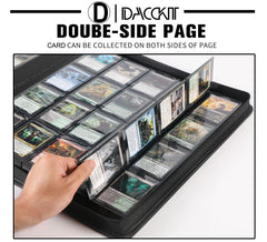 D DACCKIT binder side-label system enables quick categorization on shelves.