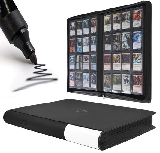 D DACCKIT Premium Card Binder front view with 16-pocket layout for easy organization